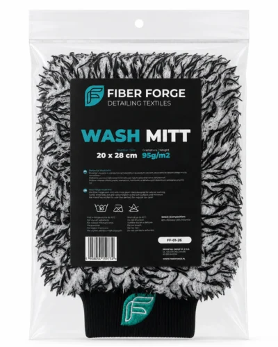 Fiber Forge Wash Mitt – wysokiej jakości rękawica do mycia samochodu z delikatnej mikrofibry, zapewniająca bezpieczne i skuteczne czyszczenie lakieru